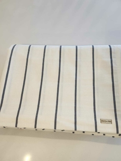 Mantel Natural con rayas grises - comprar online