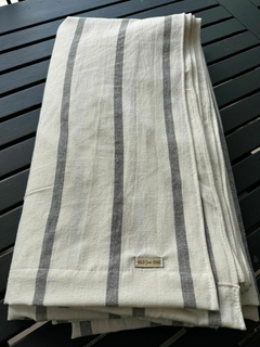 Natural rayas grises - Hilo Fino Cortinas