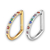 Piercing Argola D-Clicker com pedras Arco iris