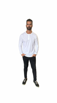 Remera Pima Premium manga larga 3 botones - AB