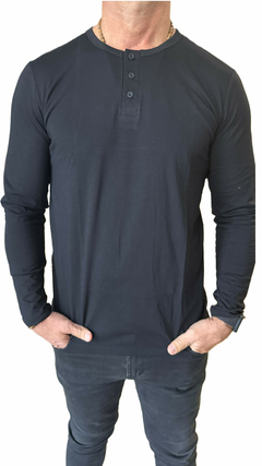 Remera Pima Premium manga larga 3 botones en internet