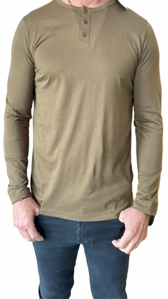 Remera Pima Premium manga larga 3 botones - AB