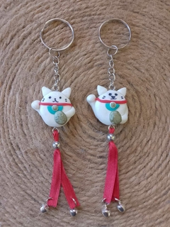Llaveros gatito de la suerte