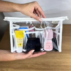 Necessaire Com Divisória - Acabamento Reforçado - Fechamento com Zíper- Tamanho Grande - comprar online