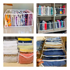 5 Colmeia Organizadora GG Para Calça Jeans, Blusas, Toalhas - 40x25x20 - Plástico Grosso - Organizador de Roupas - Costura Mágica