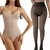 Pack Body Modelador + Panty Modeladora Efecto Piel Can-can Panty Negra - Body Beige