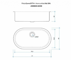 Bacha de Cocina CURVE SI77 A - Proyectos Noguera