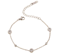 Pulsera círculos romanos con piedrita blanca