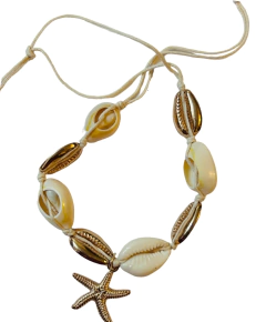 Tobillera de conchitas de mar con estrella