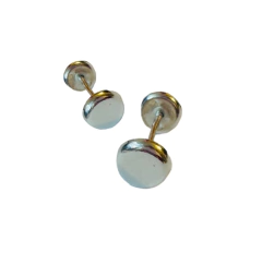 Aretes bolita aplanada