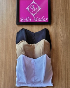 Cropped corselet canelado - comprar online