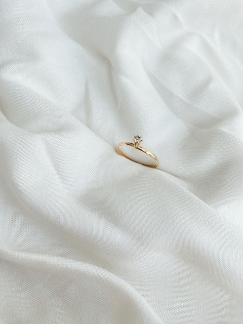 Anel solitário fine