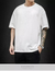 Imagem do Camiseta casual de algodão de manga curta masculina, blusa solta de streetwear,