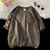Camiseta casual de algodão de manga curta masculina, blusa solta de streetwear, - comprar online