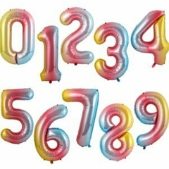 NUMERO MULTICOLOR PASTEL 16"