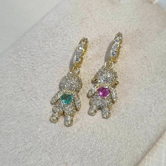 Pingente Cravejado Menino Coração Zircônia Ouro 18K ou Ródio Banco - Michele Sória Semijoias
