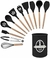 Kit talheres de silicone 12 peças preto