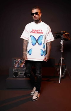 Camiseta Oversized Borboleta Azul - comprar online