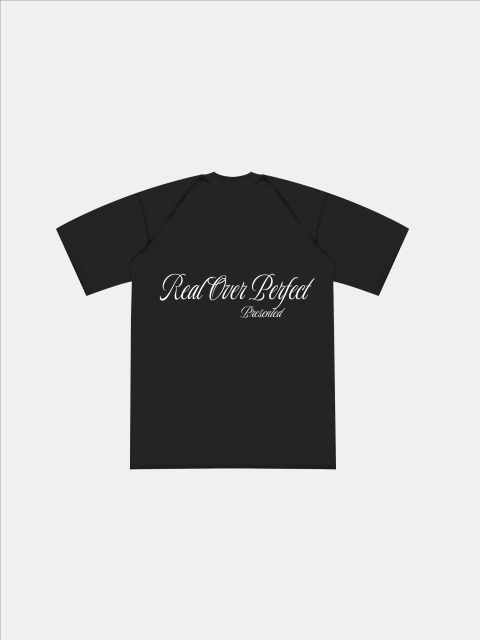 Oversized negra "Real Over Perfect" - comprar online