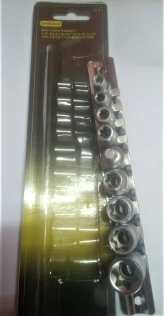 Torx hembra x 9 piezas. Encastre 1/4 y 3/8. DAVIDSON