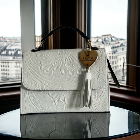 Mini Bolso Artesanal de Piel Blanco - comprar en línea