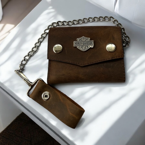 Cartera Biker Piel Edición Harley Marrón - comprar en línea