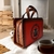 Bolso de Piel Artesanal Cincelado Flor de Loto Naranja en internet