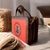 Bolso de Piel Artesanal Cincelado Flor de Loto Naranja - AOO