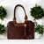 Bolso de Piel Flores Casual Vino