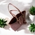 Imagen de Bolso de Piel Artesanal Tote Dorado Rosado