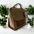 Mochila de Piel Artesanal Modern Marron Verde - AOO