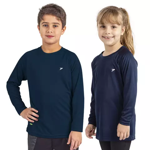 CAMISETA TERMICA UV50+ INFANTIL COR MARINHO