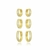 Kit Trio De Argola Cravejado 3 Furos Banhado a Ouro 18k