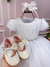 Vestido Menina Bonita Branco Peito Tule na internet