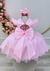 Vestido Infantil Princesas Jardim Encantado Rosa Super Luxo - Princesa Kids
