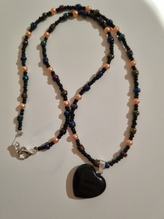 Dije corazón Obsidiana negra - comprar online