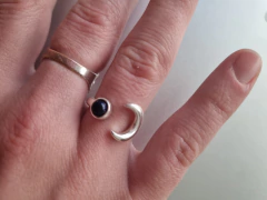 Anillo regulable luna y piedra - comprar online