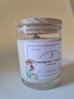 Vela Minako, con flores orgánicas - Artesana