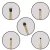 Kit 5 Pincéis para Esfumar Yanz Cor:Preto (PE-15973)