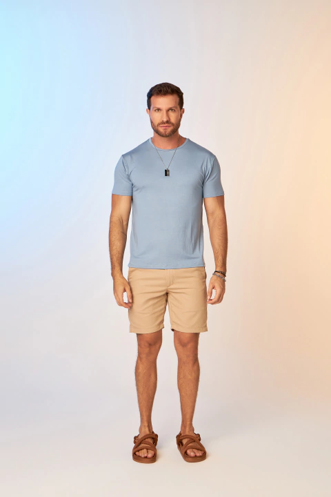 TSHIRT EM MALHA PREMIUM AZUL - comprar online
