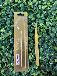 Pinza "NAVINA" en L, dorada