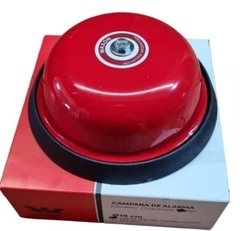 Campana alarma 15cm 220v/12v con transformador blanca/roja