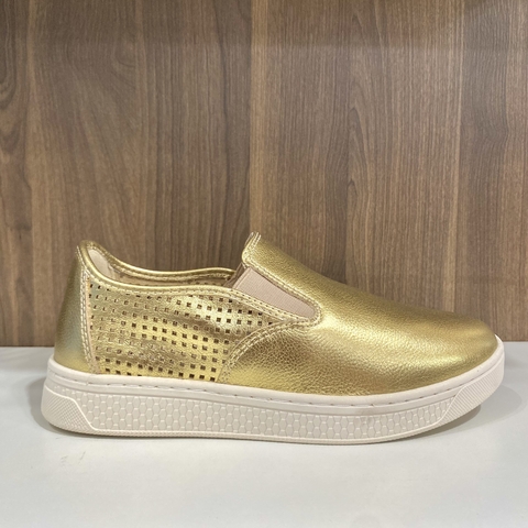 Tênis Slip-On Couro Dourado ComfortFlex 2565301 - comprar online