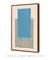 Quadro Decorativo Abstrato Geométrico Retângulo Azul com Linhas