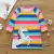 Vestido manga longa listrado unicornio