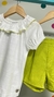 Conjunto Quimby Verde/Branco short linho - comprar online