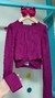 BLUSA CROPPED ANGERO CANELADA GROSELHA 23287