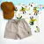 CONJUNTO UP BABY CAMISETA MALHA E BERMUDA EM TECIDO JACARÉ