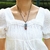 pingente de cura de energia natural 7 chakras, colar feminino com pedra de chakr - loja online