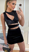vestido veludo paete